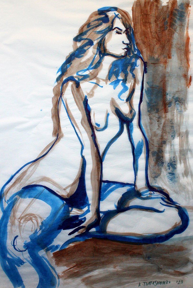 Expressive Portrait Painting By Katya Timoshenko, 20 X 30", Tatyana, Original Artwork