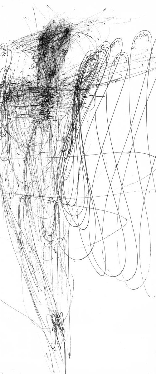 SIGNAL ANGEL SIGNED BY MASTER OVIDIU KLOSKA SPONTANE LINES OF CREATION ONIRIC SPIRITUAL by Kloska Ovidiu