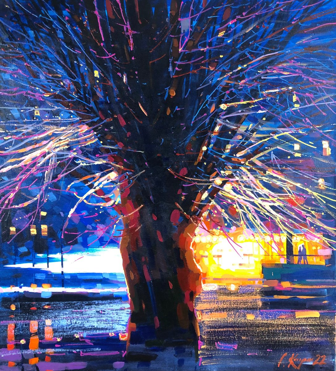 Date In A Cafe By Sergey Kachin, 31 X 35, Artwork For Sale On Artfinder