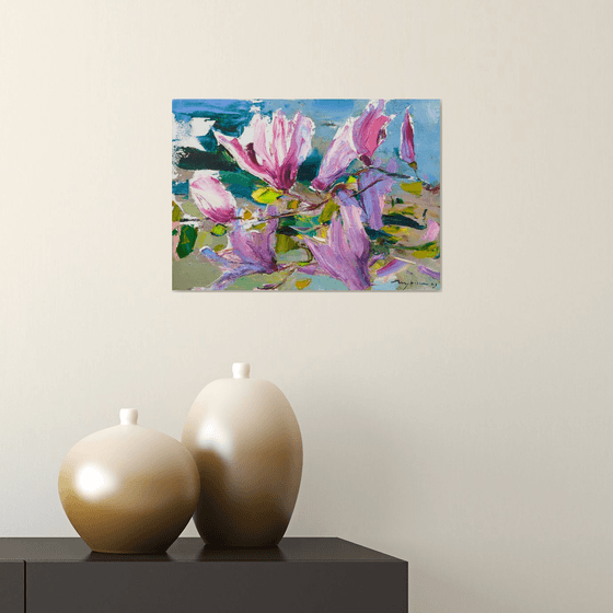 Magnolia branch, spring