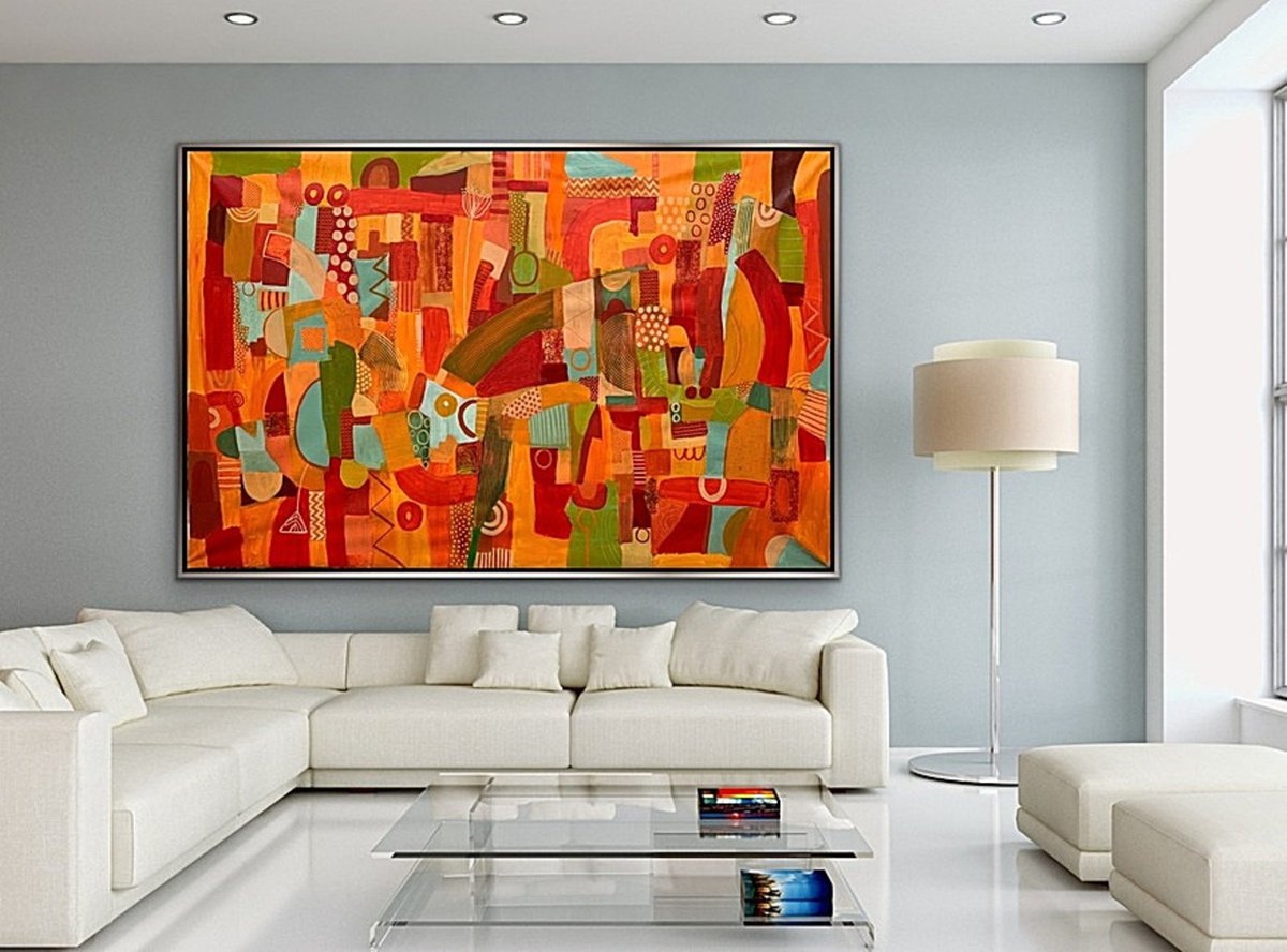 Living With Zest Xxxxl By Rashna Hackett, 72 X 46, Artwork For Sale On Artfinder