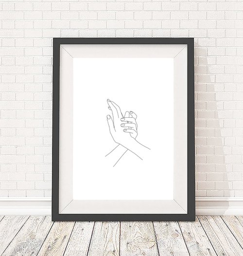Hands illustration - Sophie - Art print by The Colour Study