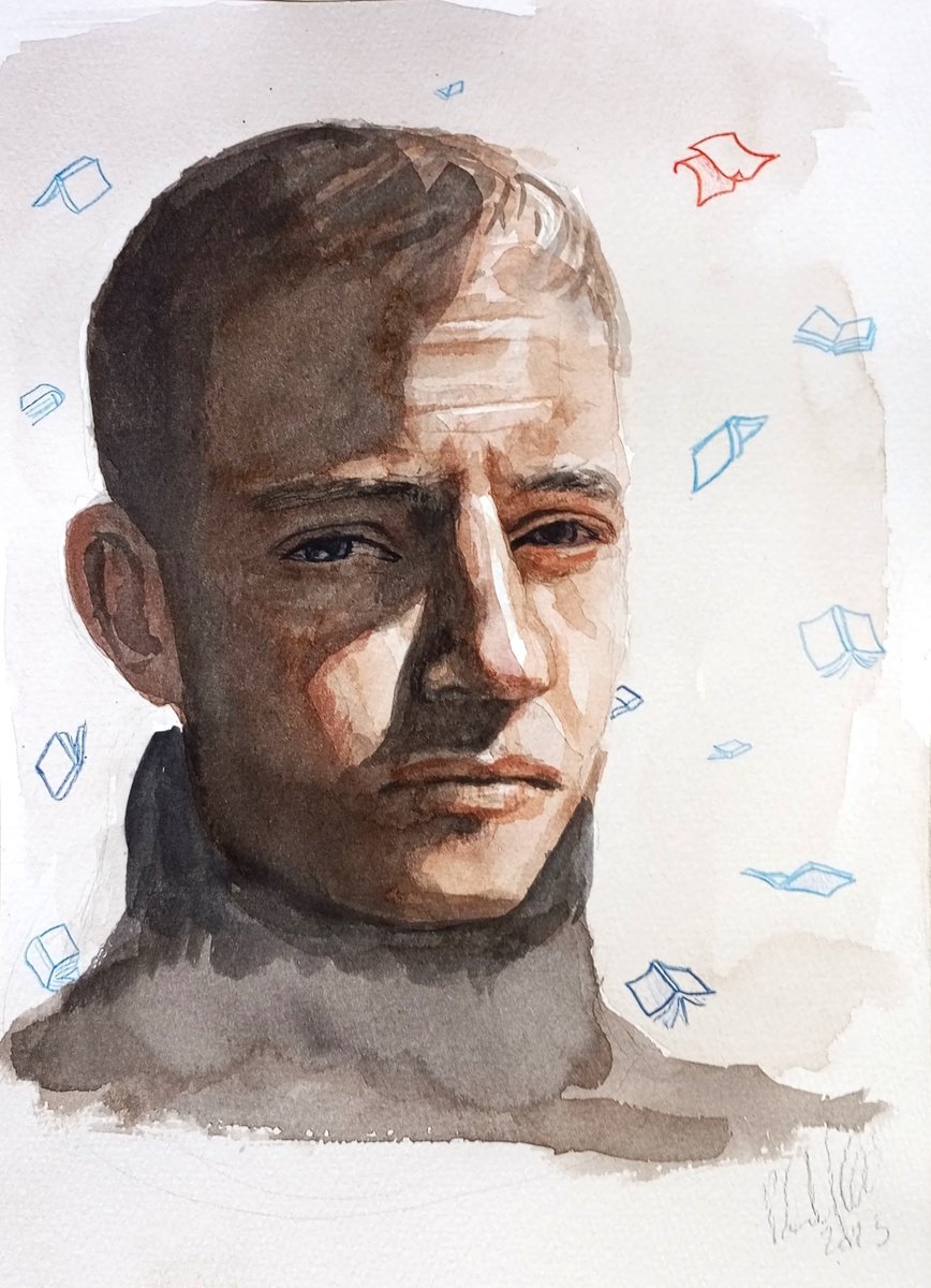 Illustrative Portrait Drawing By Paolo Beneforti, 8 X 12", Dust, Original Artwork