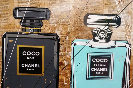 Coco Fragrance 160cm x 60cm Textured Book Page Urban Pop Art