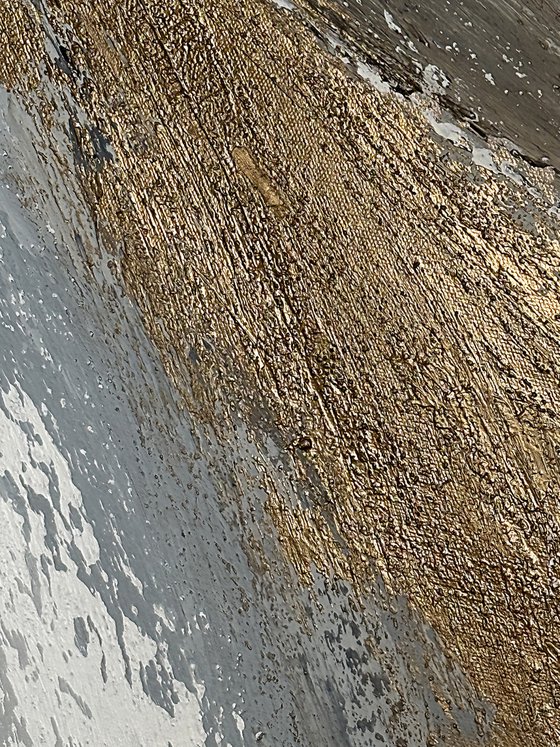 Golden Motion in Blue and Stone.Gold Textured