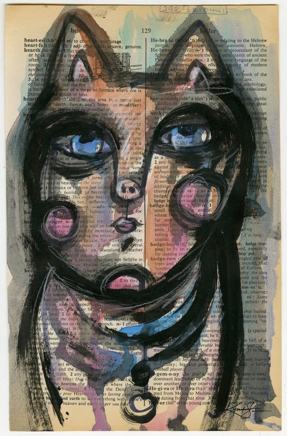 Funky Face 2020-18 - Mixed Media Painting by Kathy Morton Stanion