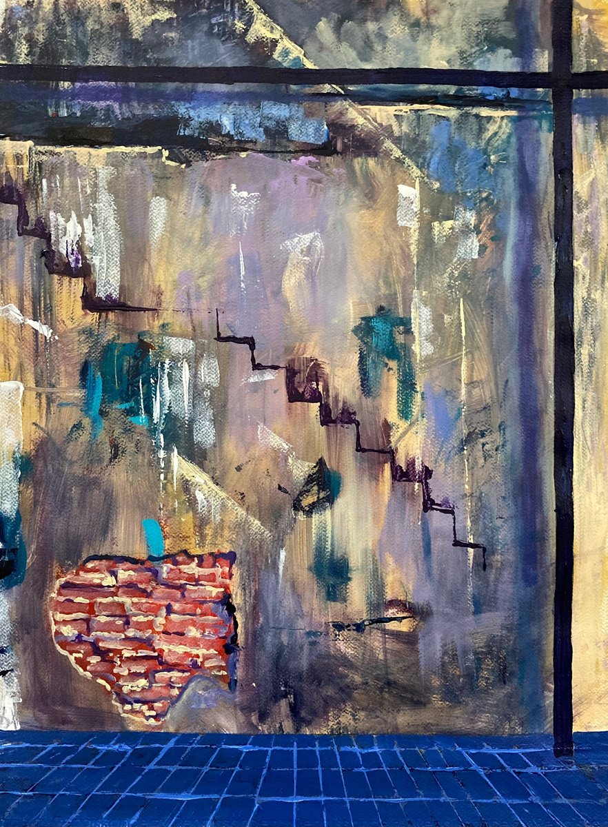 Impressionistic Cityscapes Acrylic Painting By John Cottee, 22 X 30, A Wall