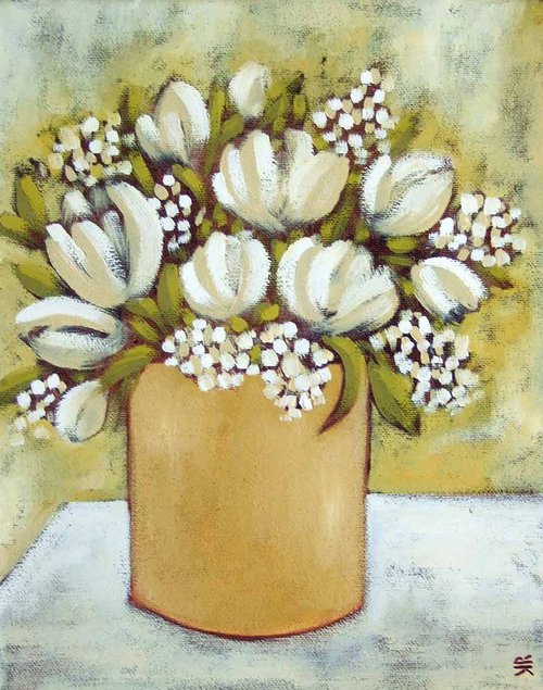 White Tulips by Karen Rieger