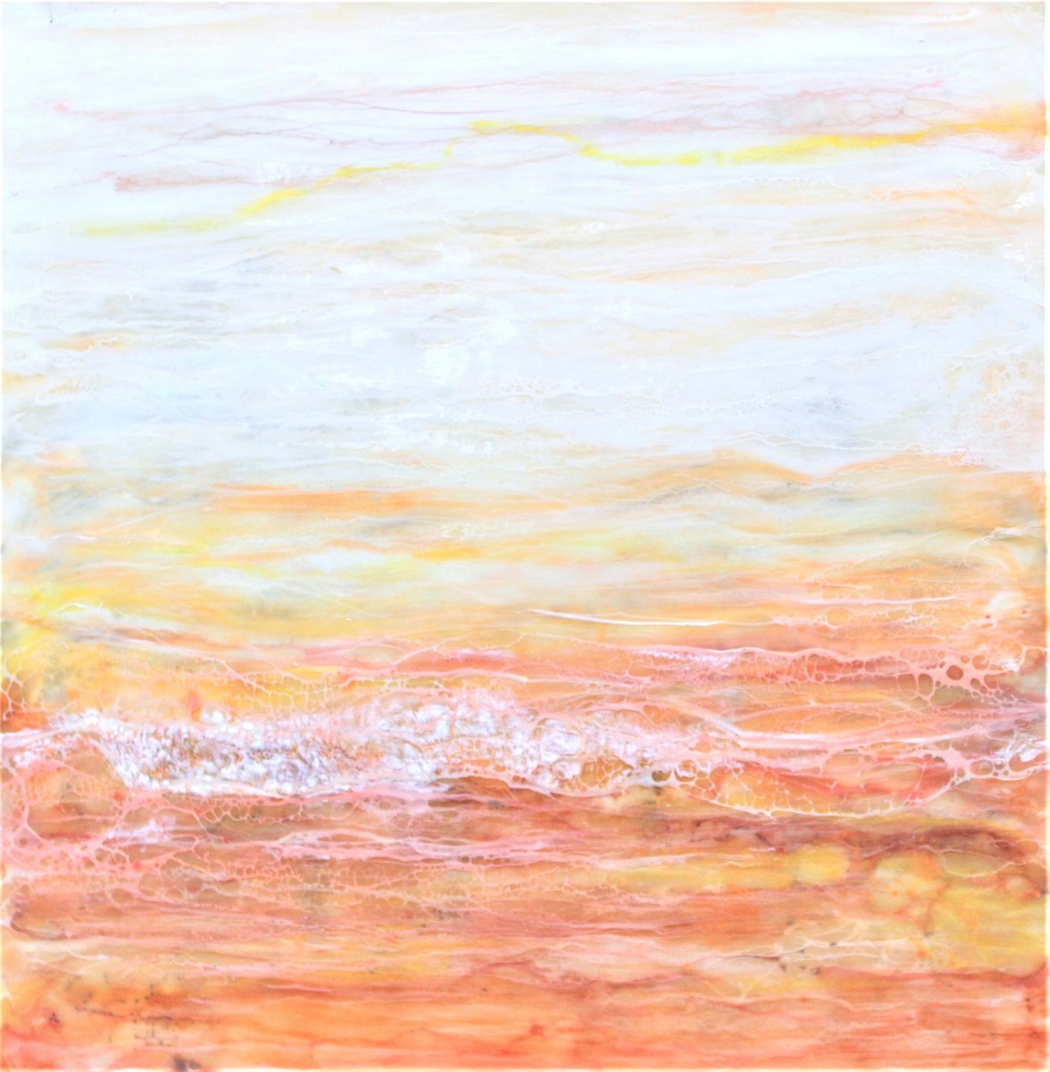 Organic Abstract Painting By Laura Spring, 8 X 8", 