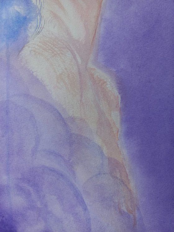 Abstract watercolor portrait 39x54 cm