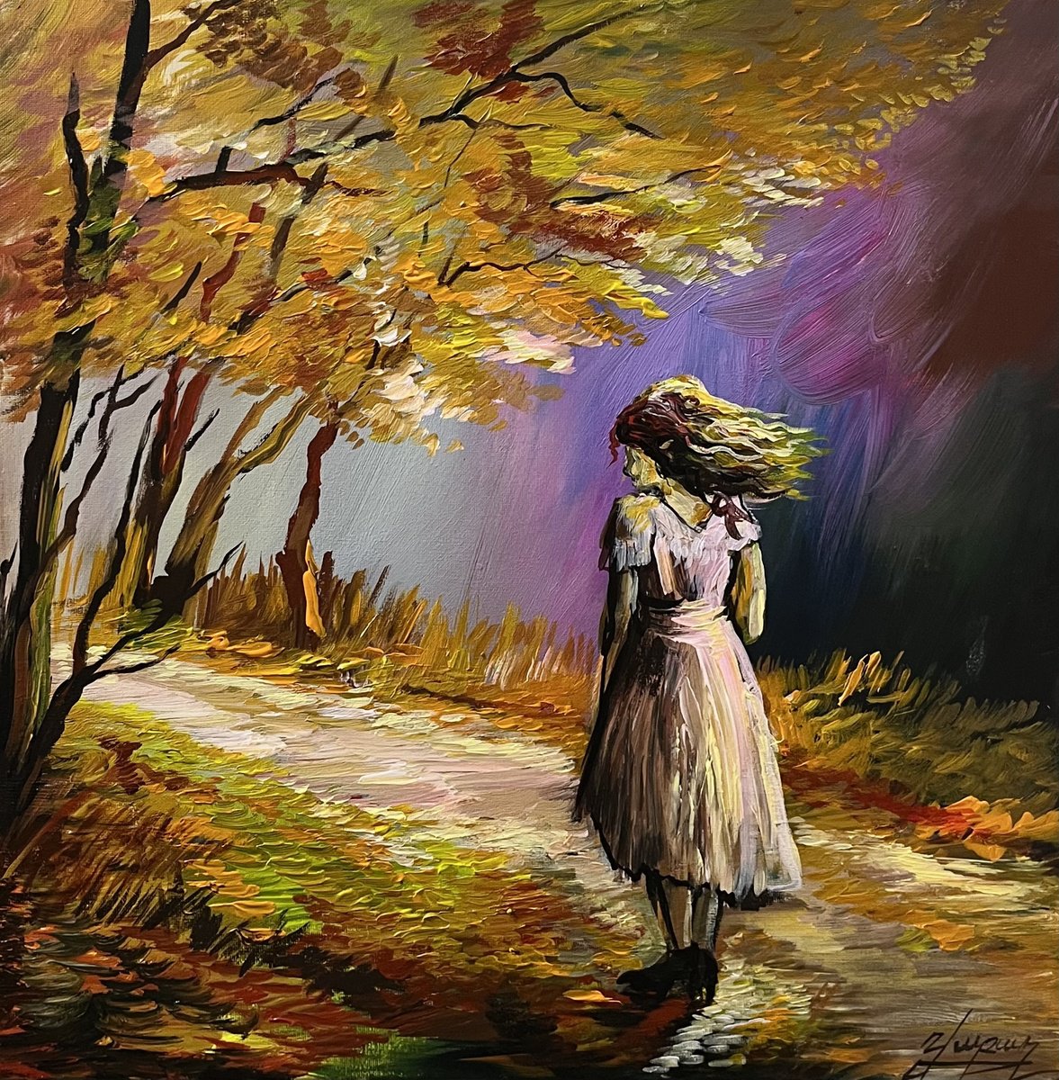 Along The Golden Path By Vahe Bagumyan, 20 X 20, Artwork For Sale On Artfinder