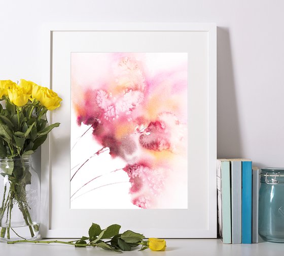 Abstract flowers, loose floral painting Hover