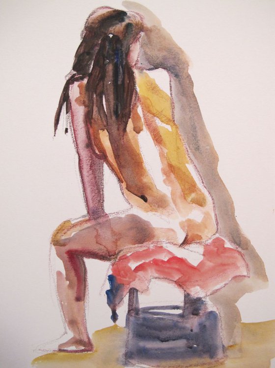 seated female nude