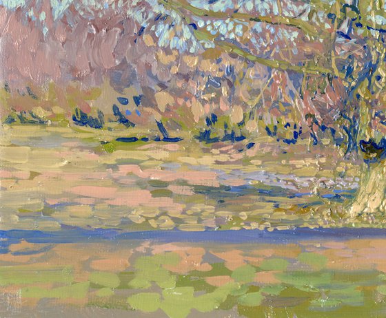 In early spring. Willow tree