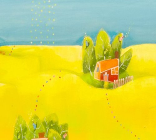 Yellow&Blue,  landscape by Alexandra Krasuska