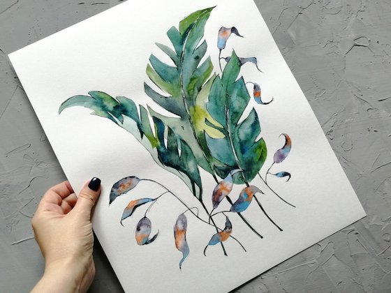 Palm leaves painting