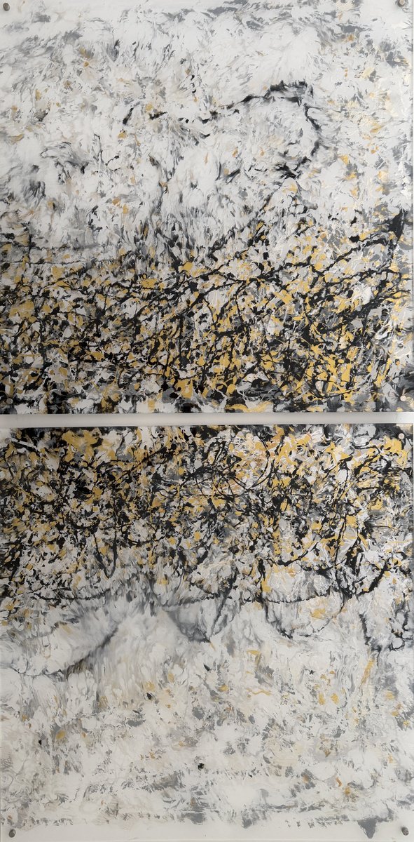 Original Acrylic Painting - Pearl Sanskrit 3 by Vahe Yeremyan