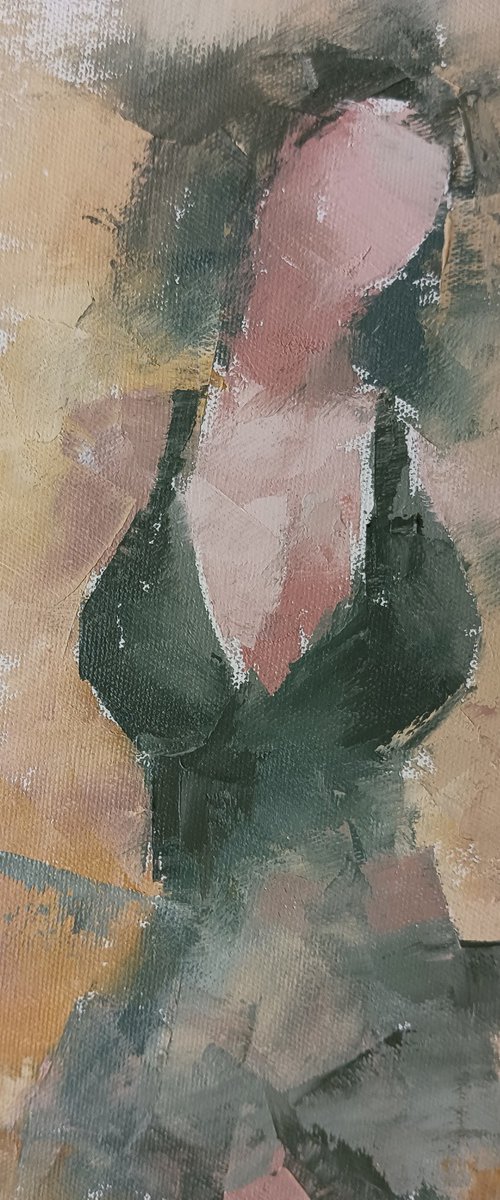 Abstract woman figure. Small original artwork by Marinko Šaric