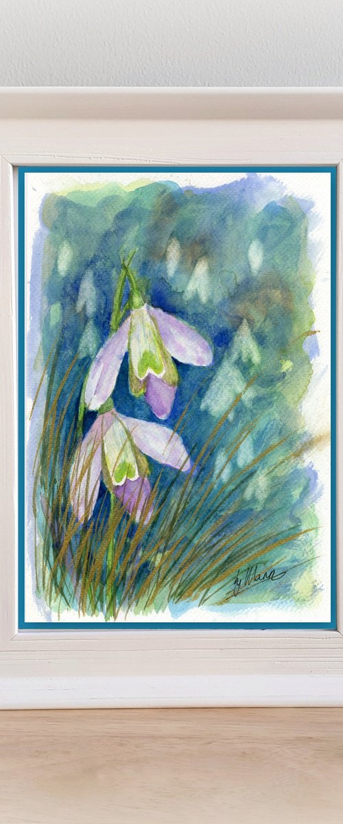 Snowdrops in the Green by Lisa Mann