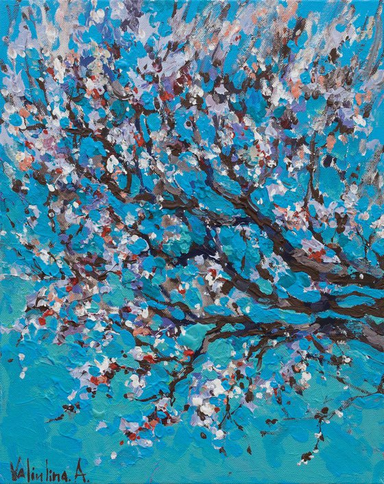 Flowering tree Original acrylic  painting