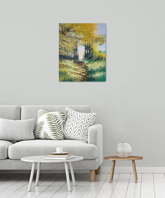 Sunlight Through Autumn Trees