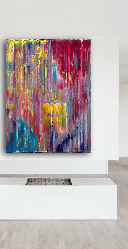 "Color In Decay" - FREE WORLDWIDE SHIPPING - Large Original PMS Oil Painting On Canvas - 36 x 48 inches, 91 cm x 122 cm by Preston M. Smith (PMS)