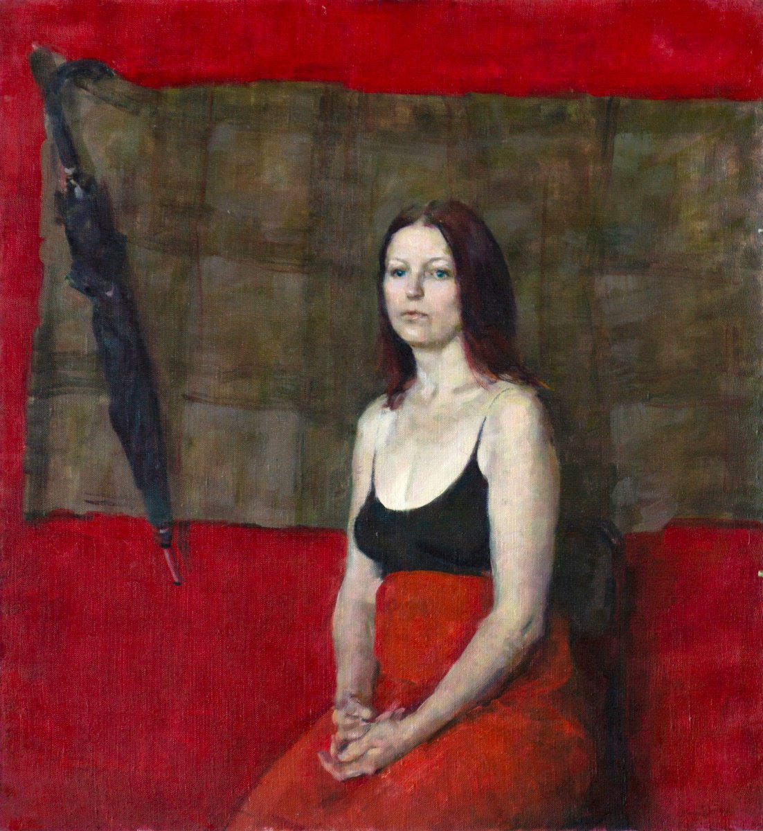 Red On White, White On Red - Painting By Anastasia Borodina, 24 X 28, Artwork For Sale On Artfinder