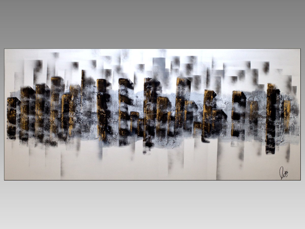 Metropolis - Abstract Art - Acrylic Painting - Canvas Art - Abstract Painting - Industria... by Edelgard Schroer