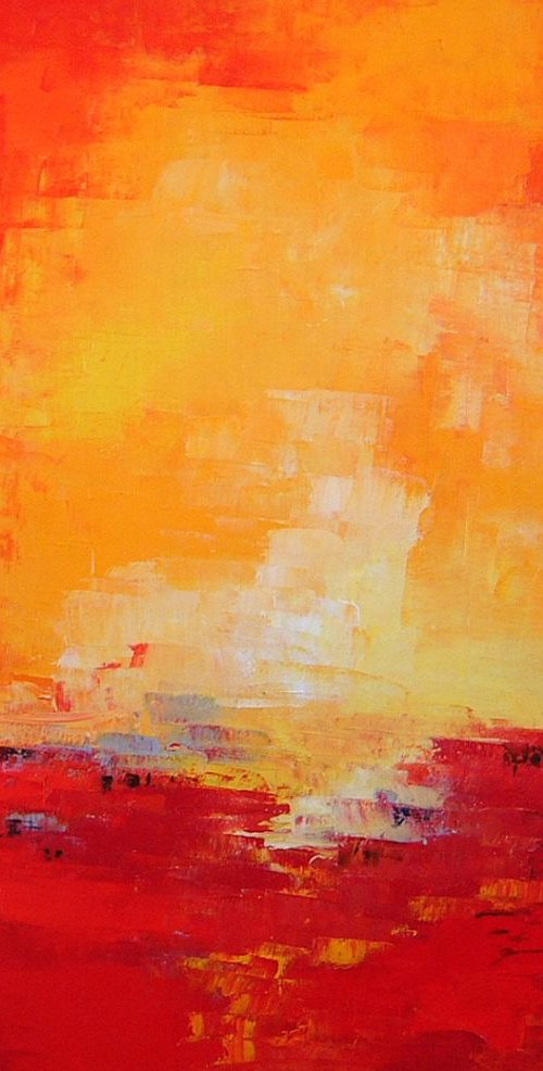 Red Landscape - tornado  (ref#:1073-20F) by Saroja van der Stegen