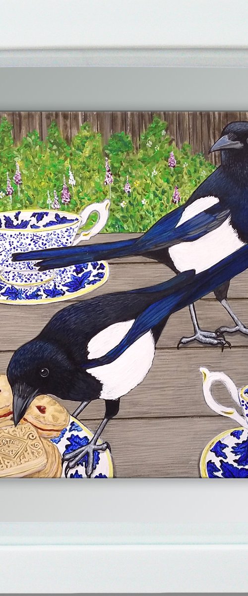 The last custard cream (Two magpies for joy ) by Carolynne Coulson