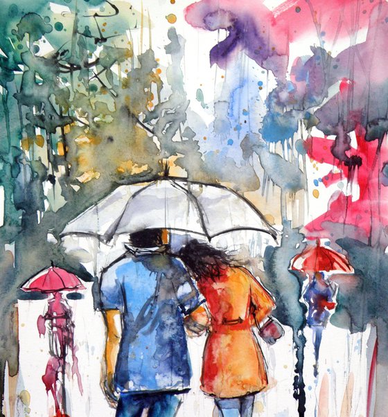 Walk in rain