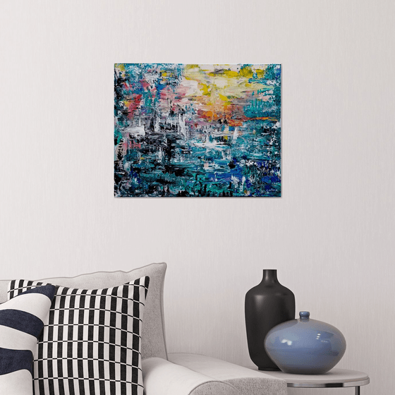 Natural Vibrations - Original Painting in Acrylic and Oil on Canvas - by Galina
