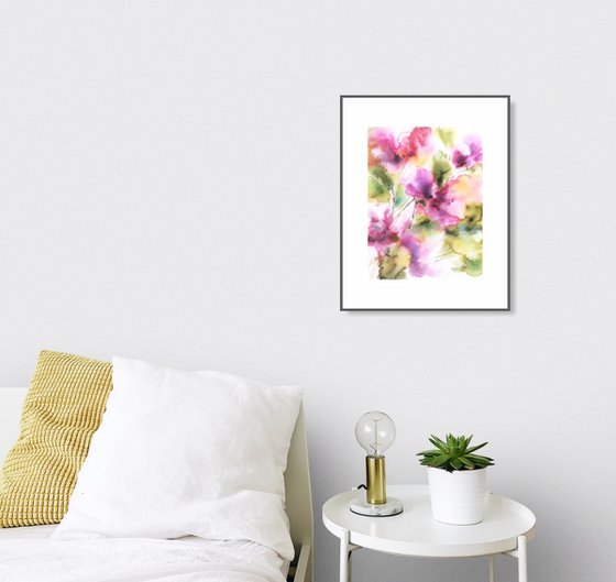 Abstract pink flowers