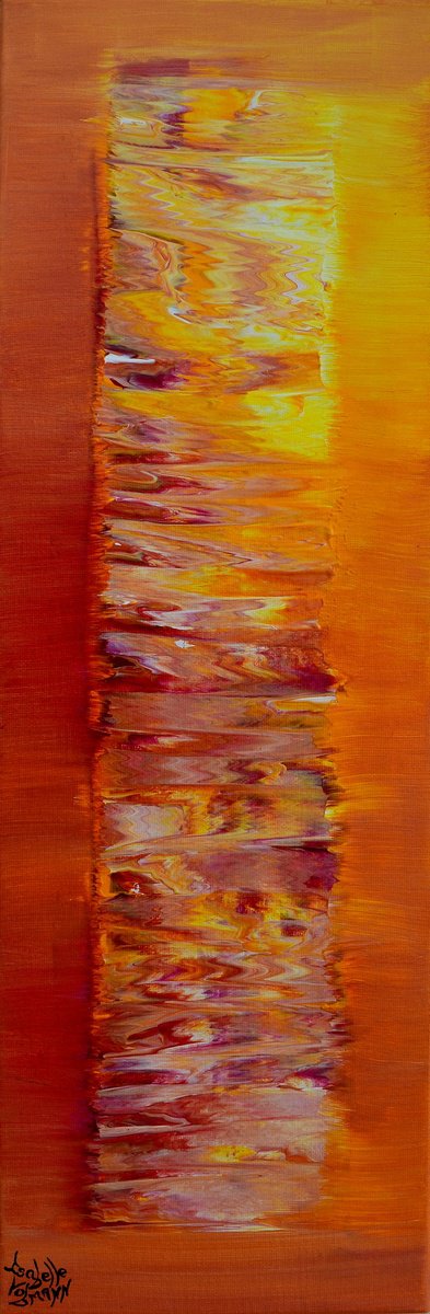 Tequila Sunrise - free shipping - palette knife painting - ready to hang - home decoration by Isabelle Vobmann