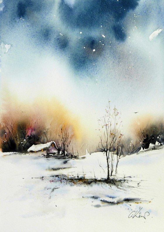 Somewhere inbetween. Original watercolour painting.