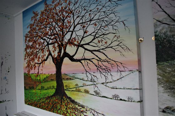 Oak of Autumn And Winter. 120cm X 100cm.