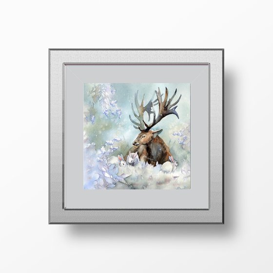 Snow in Christmas forest