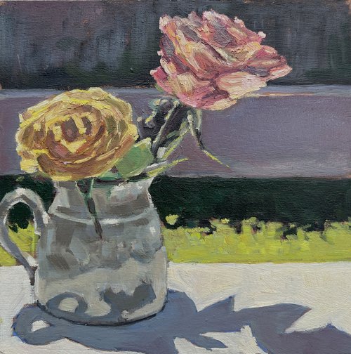 Roses on the table by Louise Gillard