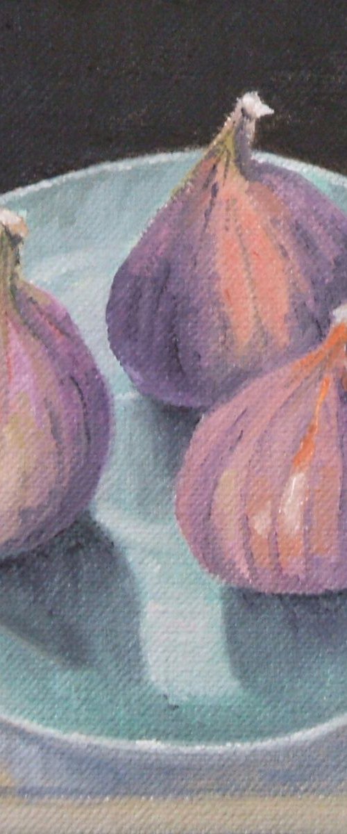 Figs on Turquoise Plate by Maddalena Pacini