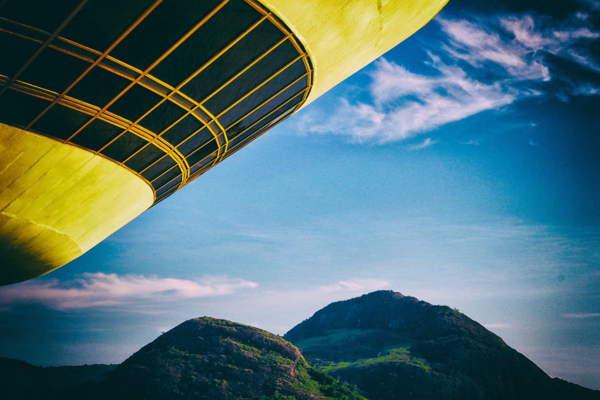 Abstract Cityscapes Photograph By Marc Ehrenbold, 40 X 30", Ufo Landing, Original Artwork