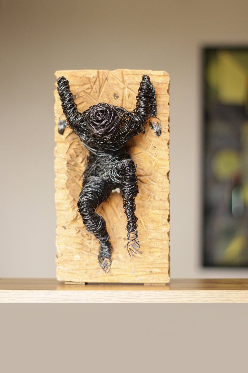 Expressive Portrait Sculpture By Karen Axikyan, 7 X 11", Breaking The Boundaries, Original Artwork