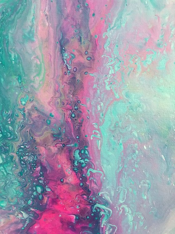 "Cosmic Swirl" - FREE USA SHIPPING - Original Abstract PMS Fluid Acrylic Painting - 16 x 20 inches