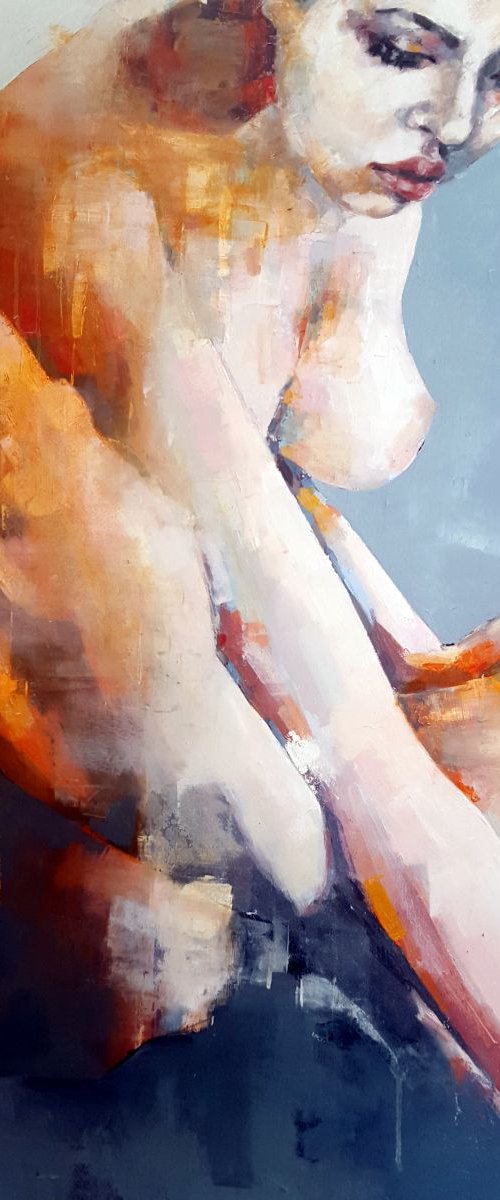 1-10-16 figure study on grey by Thomas Donaldson