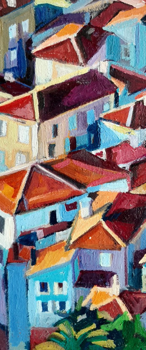 City landscape, miniature, 11x16 cm by Maja Đokić Mihajlović