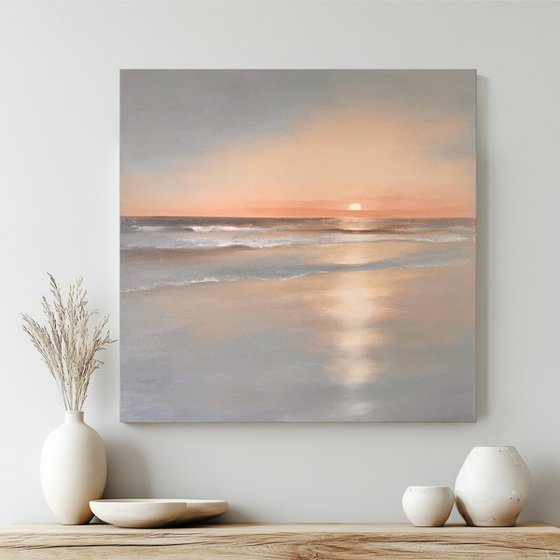 Sunset, minimalist seascape