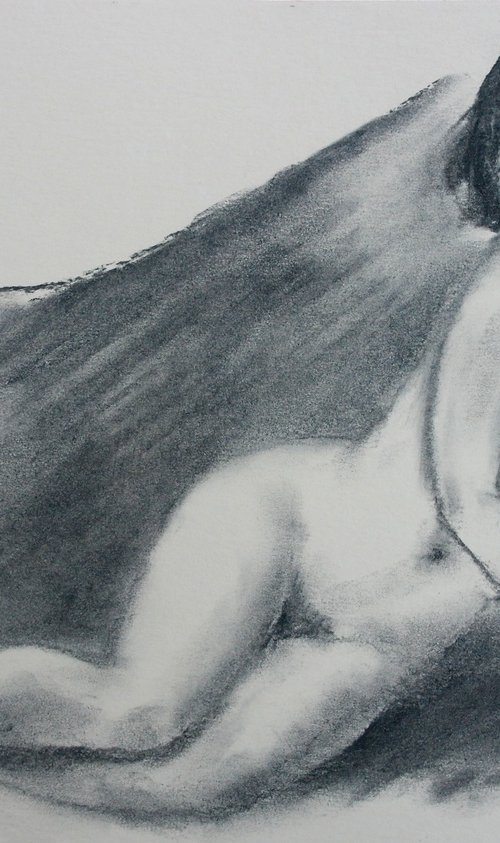 Female Figure 21 Charcoal Sketch by Juri Semjonov