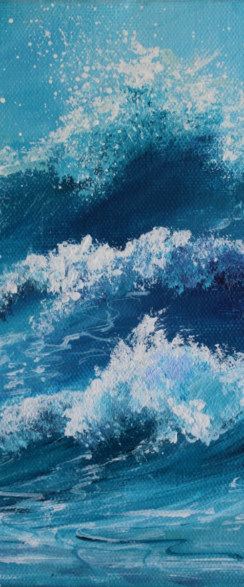 High sea, crashing waves by Valerie Jobes