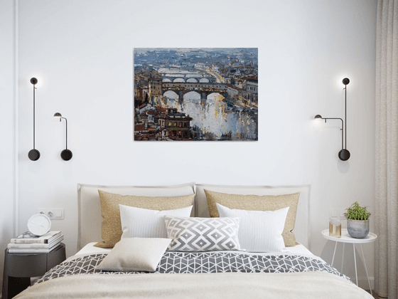 The bridges of Florence - Italy Landscape painting