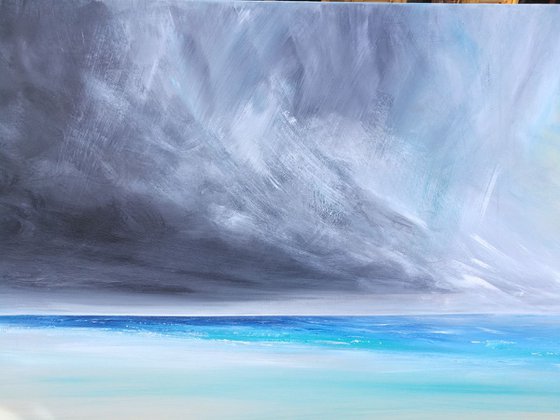 Seascape, Let the Light Shine In - Panoramic, XL, Modern Art Office Decor Home