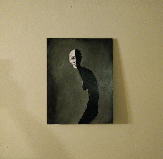 SHADOW TRICKS mixed media painting